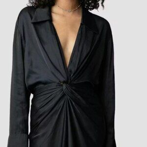 Zadig & Voltaire Rozo Satin Dress Women's small Black MSRP 478